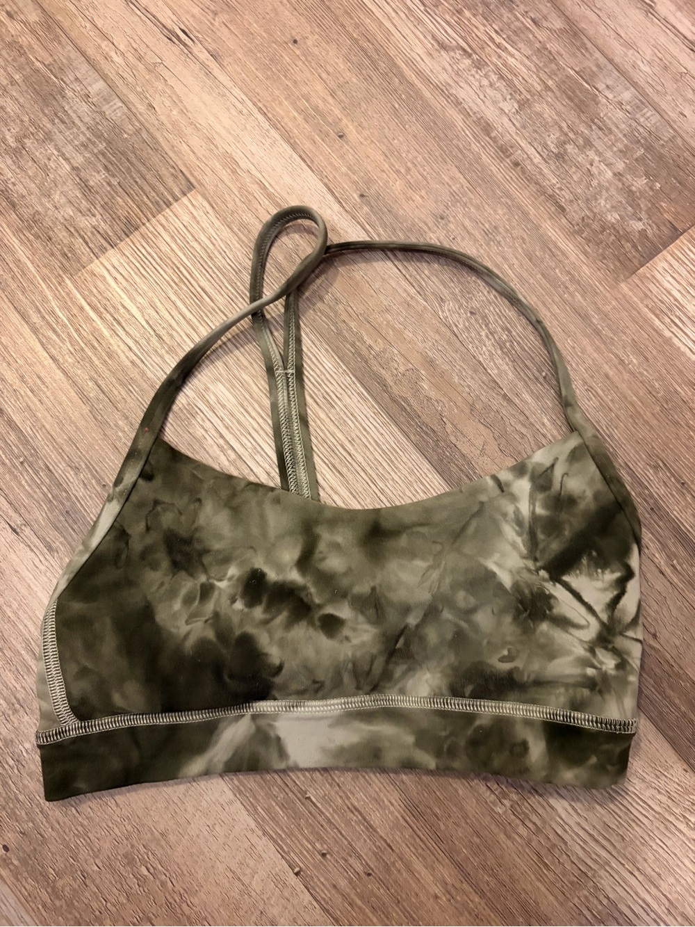 lululemon athletica Olive Tie-Dye Strappy Sports Bra